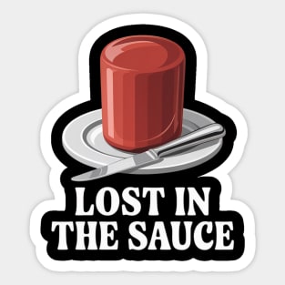 Lost In The Sauce Thanksgiving Dinner Cranberry Sauce Funny Sticker